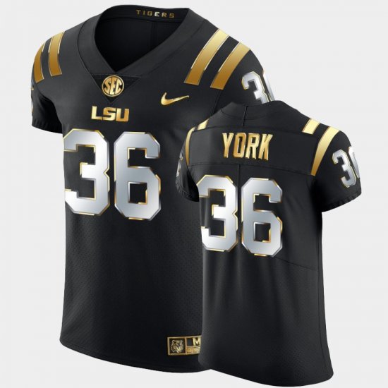 #36 Cade York Golden Edition Louisiana State Tigers Elite Football Men\'s Black Jersey 972998-192