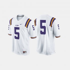 #5 College Football LSU Men White Jersey 562718-438