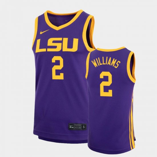 #2 Corneilous Williams Replica LSU Basketball Men\'s Purple Jersey 424289-814