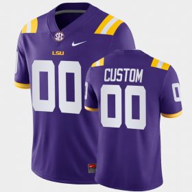 #00 Custom College Football LSU Game Mens Purple Jersey 453210-851