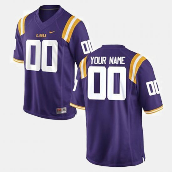 #00 Custom College Football Louisiana State Tigers Mens Purple Jersey 133870-866