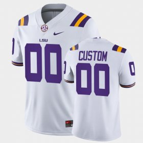 #00 Custom College Football LSU Game Mens White Jersey 773342-563