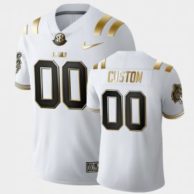 #00 Custom Golden Edition LSU Limited Football Men's White Jersey 571413-988