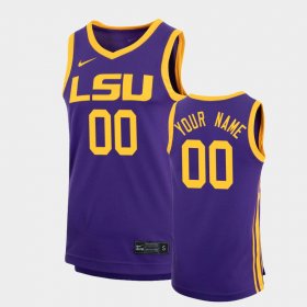 #00 Custom Replica Louisiana State Tigers Basketball Men Purple Jersey 976926-578