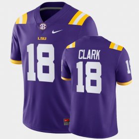 #18 Damone Clark College Football LSU Tigers Game Men's Purple Jersey 906768-672