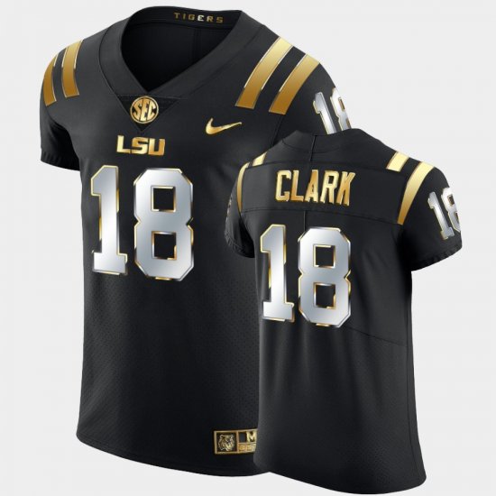 #18 Damone Clark Golden Edition Tigers Elite Football Men Black Jersey 760587-929