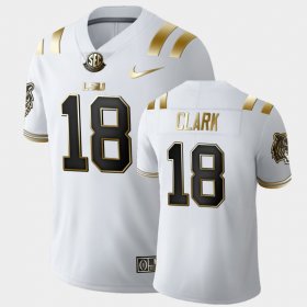 #18 Damone Clark Golden Edition Tigers Limited Football Men's White Jersey 962353-151