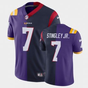 #7 Derek Stingley Jr. 2022 NFL Draft LSU Split Limited Men's Purple Black Jersey 321019-938