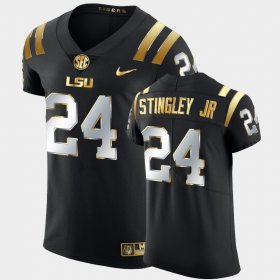 #24 Derek Stingley Jr. Golden Edition LSU Tigers Elite Football Men's Black Jersey 913826-950