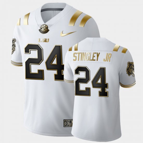 #24 Derek Stingley Jr. Golden Edition LSU Limited Football Mens White Jersey 194416-527