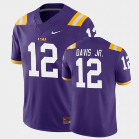 #12 Derrick Davis Jr. Game Tigers Men's Purple Jersey 119670-951