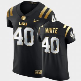 #40 Devin White Golden Edition LSU Elite Men's Black Jersey 319853-899
