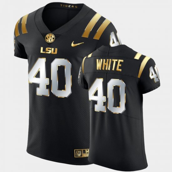 #40 Devin White Golden Edition LSU Elite Men\'s Black Jersey 319853-899