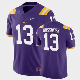 #13 Garrett Nussmeier Game LSU Men Purple Jersey 117094-243