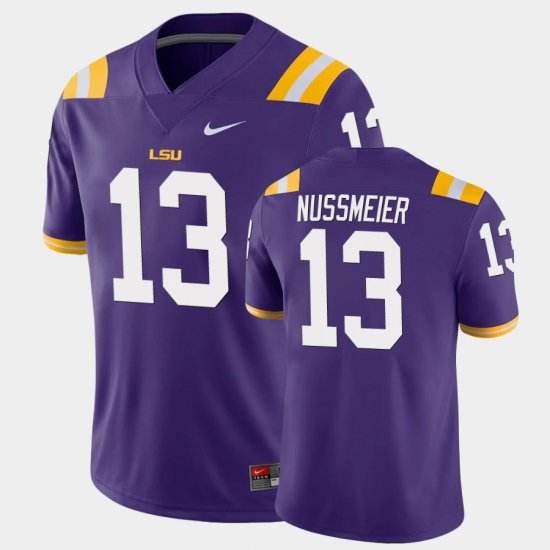 #13 Garrett Nussmeier Game LSU Men Purple Jersey 117094-243