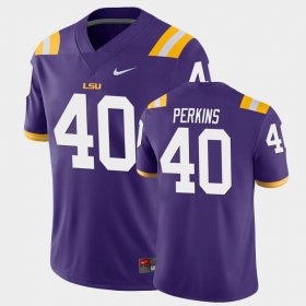 #40 Harold Perkins Game LSU Men Purple Jersey 525662-576