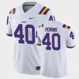 #40 Harold Perkins Game LSU Men's White Jersey 525237-976