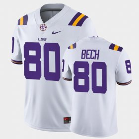 #80 Jack Bech College Football LSU Game Men White Jersey 379433-504