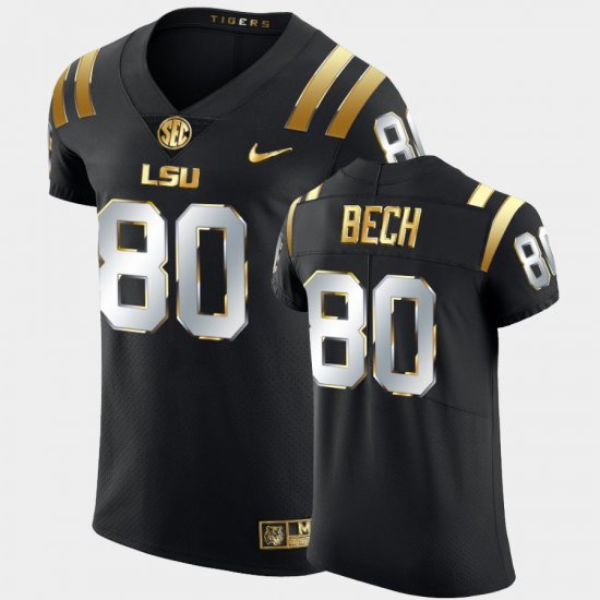 #80 Jack Bech Golden Edition LSU Elite Football Men Black Jersey 462508-635