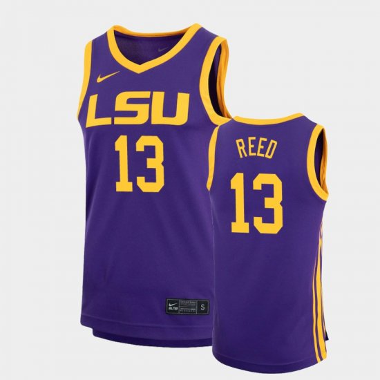 #13 Jalen Reed Replica LSU Basketball Mens Purple Jersey 733490-936