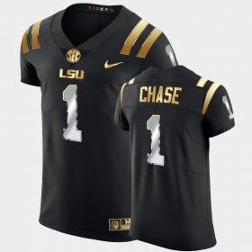 #1 Ja'Marr Chase Golden Edition LSU Elite Men's Black Jersey 708628-493