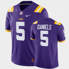 #5 Jayden Daniels College Football LSU 2022 Trade Men's Purple Jersey 451778-631