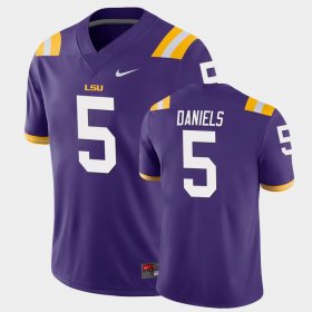 #5 Jayden Daniels Game Louisiana State Tigers Men Purple Jersey 656524-999