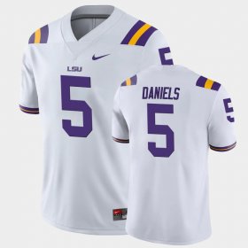 #5 Jayden Daniels Game LSU Men White Jersey 794571-513