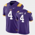 #4 John Emery Jr. Game Louisiana State Tigers Men Purple Jersey 529211-831