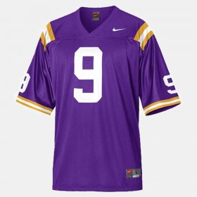 #9 Jordan Jefferson College Football LSU Youth Purple Jersey 857823-648
