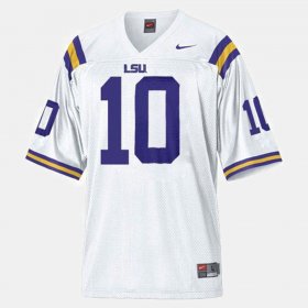 #10 Joseph Addai College Football LSU Tigers Mens White Jersey 641721-147