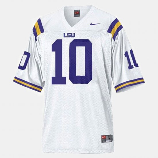 #10 Joseph Addai College Football LSU Tigers Mens White Jersey 641721-147