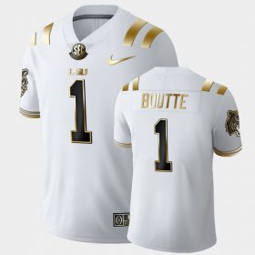 #1 Kayshon Boutte Golden Edition Louisiana State Tigers Limited Football Men's White Jersey 255023-843