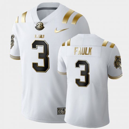 #3 Kevin Faulk Golden Edition LSU Limited Mens White Jersey 296506-299