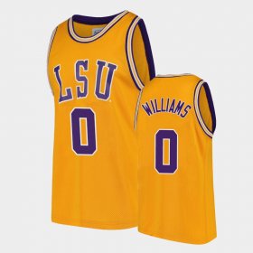 #0 KJ Williams College Basketball LSU Throwback Mens White Jersey 883082-372