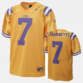 #7 Leonard Fournette College Football LSU Tigers Mens Gold Jersey 701291-799