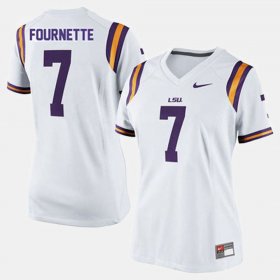 #7 Leonard Fournette College Football Tigers Women's White Jersey 657421-837