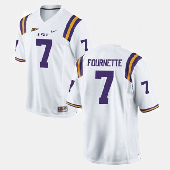 #7 Leonard Fournette College Football Louisiana State Tigers Men White Jersey 941872-177