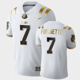 #7 Leonard Fournette Golden Edition LSU Tigers Limited Men White Jersey 476013-485