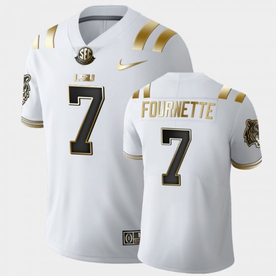 #7 Leonard Fournette Golden Edition LSU Tigers Limited Men White Jersey 476013-485