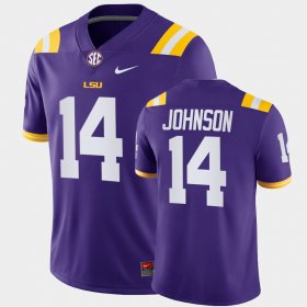 #14 Max Johnson College Football Louisiana State Tigers Game Mens Purple Jersey 829877-682