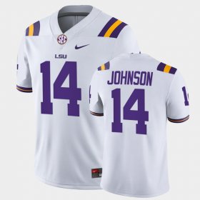 #14 Max Johnson College Football LSU Game Men White Jersey 336916-537