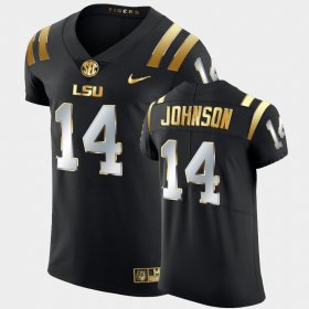 #14 Max Johnson Golden Edition LSU Elite Football Men Black Jersey 893975-493