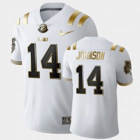 #14 Max Johnson Golden Edition LSU Limited Football Men's White Jersey 306776-483