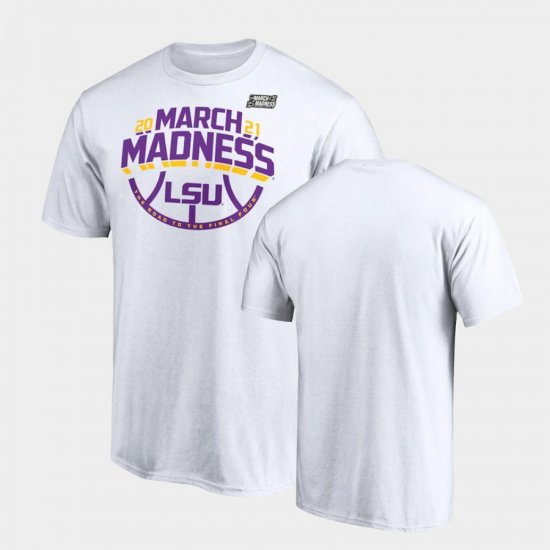 2021 March Madness Louisiana State Tigers Ticket Men White T-Shirt 398459-757