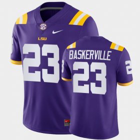 #23 Micah Baskerville College Football LSU Game Men's Purple Jersey 896262-126