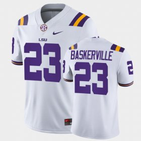 #23 Micah Baskerville College Football Tigers Game Men's White Jersey 955452-828