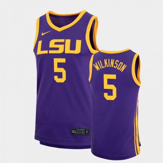 #5 Mwani Wilkinson Replica LSU Basketball Men\'s Purple Jersey 330946-672