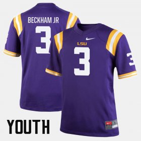 #3 Odell Beckham Jr Alumni Football Game LSU Youth Purple Jersey 603583-321