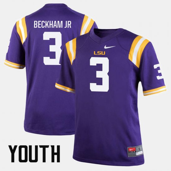 #3 Odell Beckham Jr Alumni Football Game LSU Youth Purple Jersey 603583-321